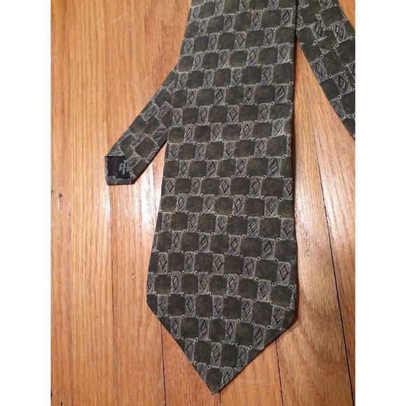 Zylos George Machado silk tie green gray - Picture 2 of 3